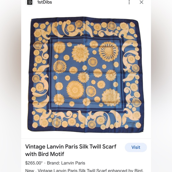 Gorgeous! Lanvin Paris 100% silk scarf with hand rolled edges - Picture 7 of 8